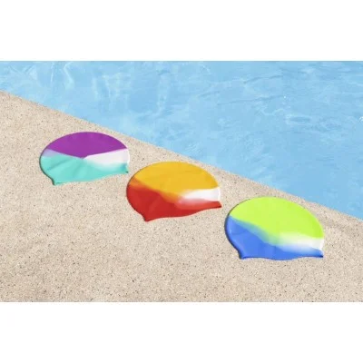 Bestway lil'color wave swim cap (one swim cap, 3 assorted colors) age 3